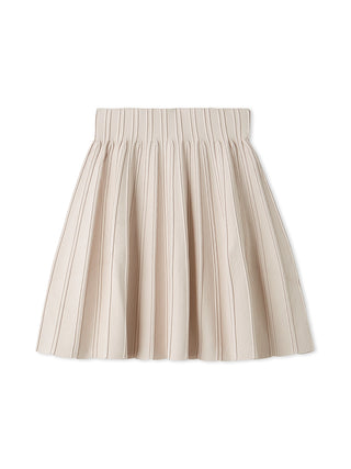 Pleated Knit Mini Skirt in Pink, Premium Fashionable Women's Skirts & Skorts at SNIDEL USA