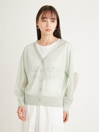 Sheer Copped Cardigan in mint, A Premium, Fashionable, and Trendy Women's Tops at SNIDEL USA