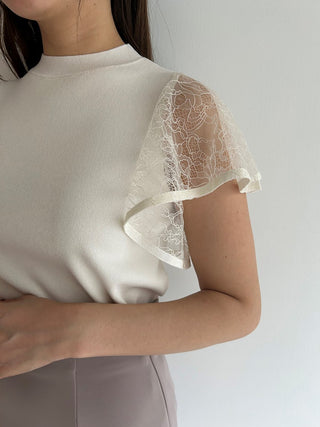 Lace Ruffle Sleeve Knit