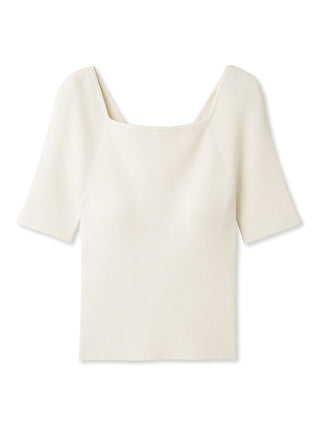 Sustainable Ribbon Backless Knit Tops in white, A Premium, Fashionable, and Trendy Women's Tops at SNIDEL USA