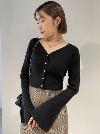  Sustainable Long Sleeve Crop Top in black, Premium Fashionable Women's Tops Collection at SNIDEL USA