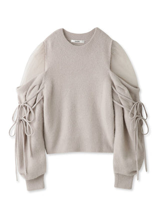 Elegant Sheer Sleeve Knit Sweater