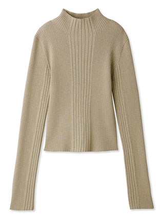 Basic high neck rib pullover in Beige, Premium Fashionable Women's Tops Collection at SNIDEL USA