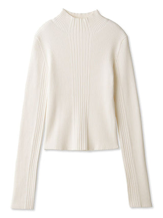 Basic high neck rib pullover in White, Premium Fashionable Women's Tops Collection at SNIDEL USA