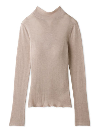 Open Back Sheer Two-in-One Stylish Layering Top in pink beige, Premium Fashionable Women's Tops Collection at SNIDEL USA.