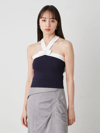Two-in-One Knit Halter and Long Sleeve Top