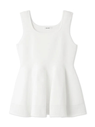 Sleeveless Peplum Top in White at Premium Fashionable Women's Tops Collection at SNIDEL USA