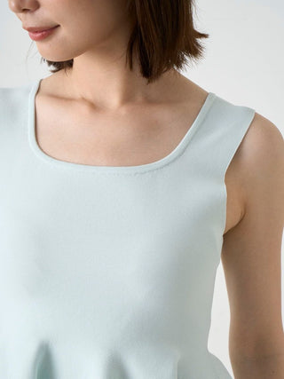 Sleeveless Peplum Top in Mint at Premium Fashionable Women's Tops Collection at SNIDEL USA