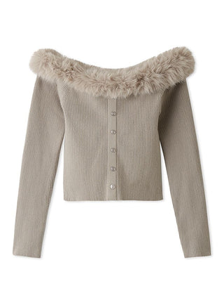 Sustainable Decollete Fur Knit Pullover