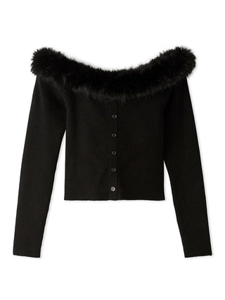 Sustainable Decollete Fur Knit Pullover