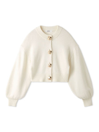 Button-Down Cropped Cardigan in Off White, Premium Women's Fashionable Cardigans, Pullover at SNIDEL USA