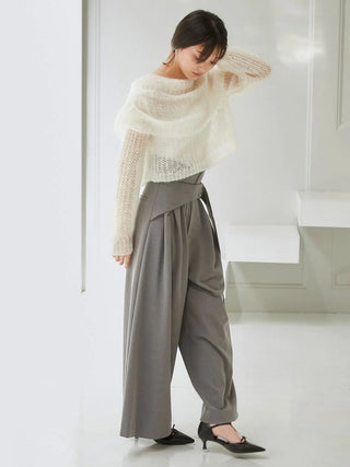 Mohair Sheer Off-Shoulder Pullover