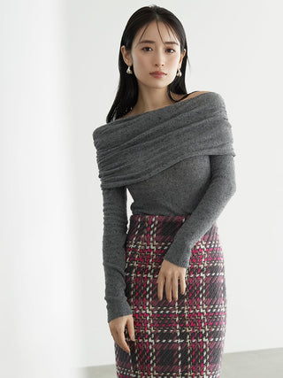 Gathered Asymmetric Knit Pullover