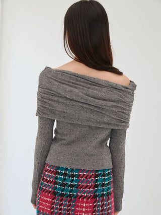 Gathered Asymmetric Knit Pullover