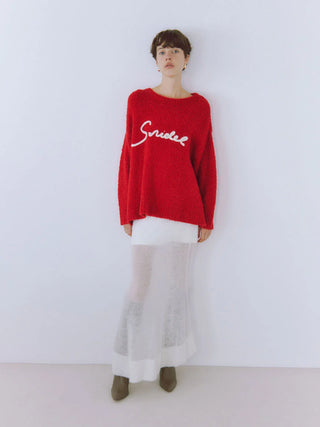 Bouclé Logo Knit Pullover