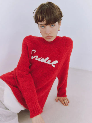 Bouclé Logo Knit Pullover