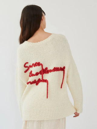 Bouclé Logo Knit Pullover