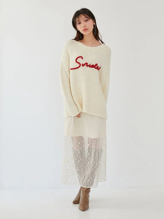 Bouclé Logo Knit Pullover