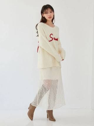 Bouclé Logo Knit Pullover