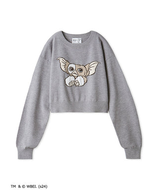 GREMLINS Special Order Jacquard Knit Cropped Sweater in Gray, Premium Women's Fashionable Sweater, Pullover at SNIDEL USA