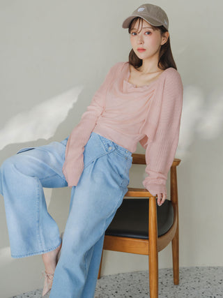 2-in-1 Soft Knit Twin Set with Cropped Cardigan