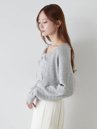 2-in-1 Soft Knit Twin Set with Cropped Cardigan