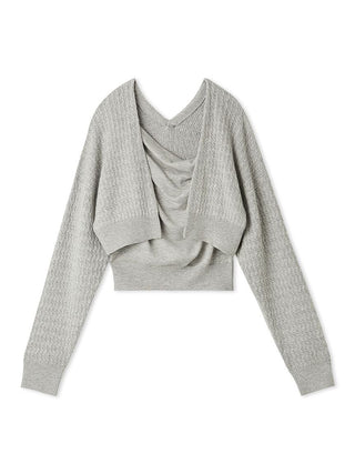 2-in-1 Soft Knit Twin Set with Cropped Cardigan