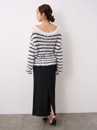 Fluffy Boat Neck Knit Sweater