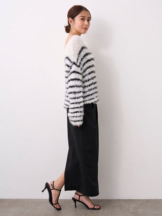 Fluffy Boat Neck Knit Sweater