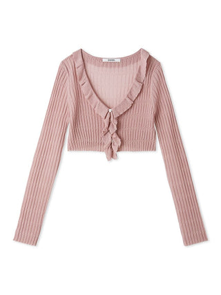 Sheer Ruffle Knit Cardigan