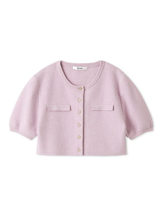 Half-Sleeve Cropped Cardigan in Pink, Premium Women's Fashionable Cardigans, Pullover at SNIDEL USA