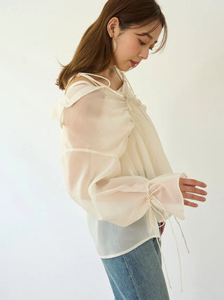 Two-in-One Sheer Chiffon Blouse with Knit Croptop