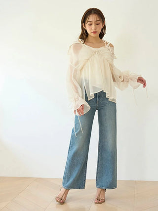 Two-in-One Sheer Chiffon Blouse with Knit Croptop