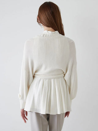 2-in-1 Wrap Layered Knit and Pleated Blouse