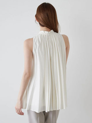 2-in-1 Wrap Layered Knit and Pleated Blouse