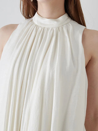 2-in-1 Wrap Layered Knit and Pleated Blouse