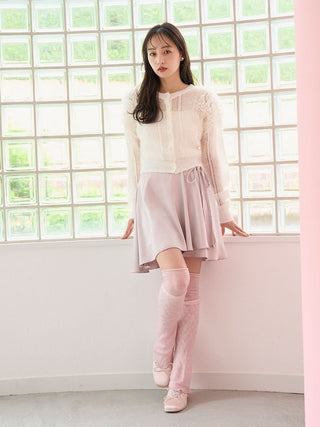 [Chacott] Tulle Sleeve Knit Cardigan