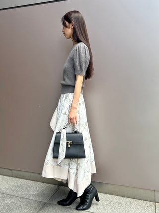 Sheer Mohair Puff Sleeve Knit Pullover