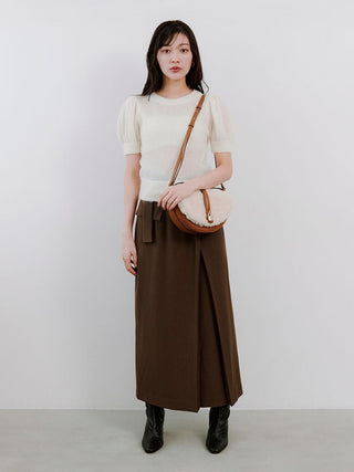 Sheer Mohair Puff Sleeve Knit Pullover