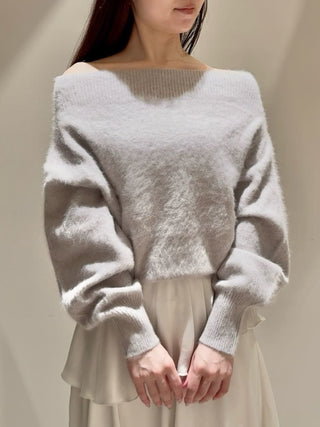 Fox Alpaca Off-Shoulder Pullover