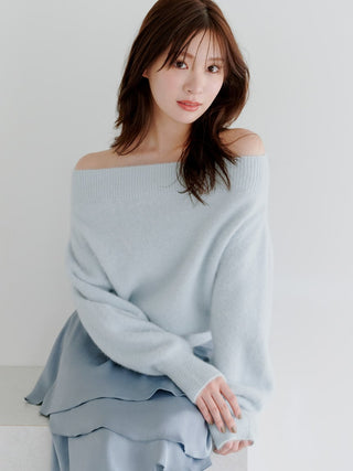 Fox Alpaca Off-Shoulder Pullover
