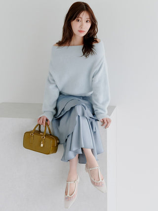 Fox Alpaca Off-Shoulder Pullover