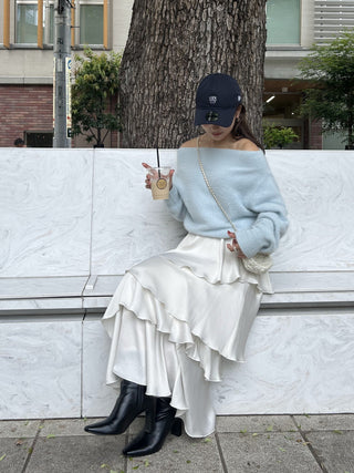 Fox Alpaca Off-Shoulder Pullover