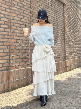 Fox Alpaca Off-Shoulder Pullover