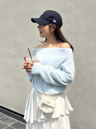 Fox Alpaca Off-Shoulder Pullover