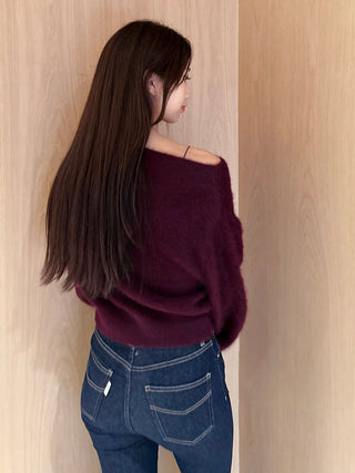 Fox Alpaca Off-Shoulder Pullover