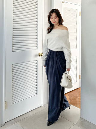 Fox Alpaca Off-Shoulder Pullover