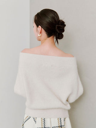 Fox Alpaca Off-Shoulder Pullover