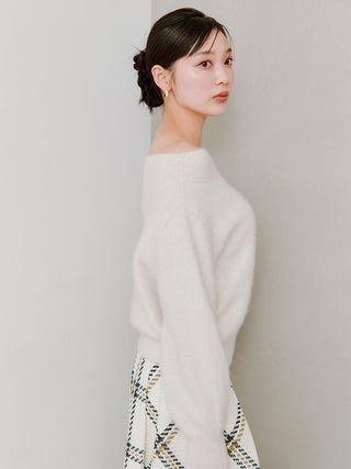 Fox Alpaca Off-Shoulder Pullover