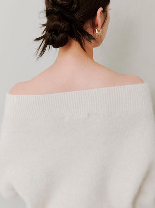 Fox Alpaca Off-Shoulder Pullover